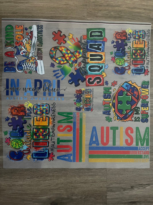 Autism Awareness Gang Sheet